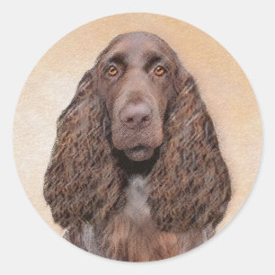 Veldspaniel schilderen - Kute Original Dog Art Ronde Sticker