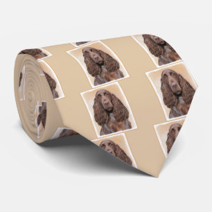 Veldspaniel schilderen - Kute Original Dog Art Stropdas