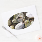 Veldsteen, stenen, gesteente, gestormde steen, roe ovale sticker (Envelop)