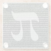 Vele Cijfers van de wiskundige Constante van Pi Glazen Onderzetter (Achterkant)