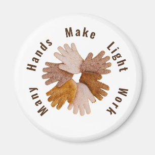 Vele handen maken licht werk geroosterde handen po magneet