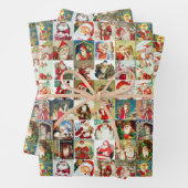 Vele  kerstman inpakpapier vel (In situ)