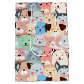 Vele kleurrijke honden medium cadeauzakje (Achterkant)