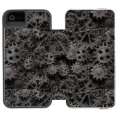 Vele oude roestmetalen tandwielen of machineonderd incipio iPhone portemonnee hoesje (Agenda Open)