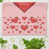 Vele rode harten met de Tekst van de Douane Theedoek (Gevouwen)