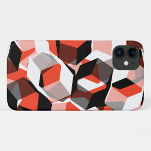 Vele zeshoeken met verkleurde delen, in lichtrood iPhone 11 hoesje