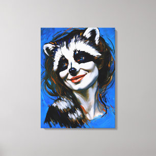 "Velka Teyani" fluisterende wasbeer Trickster Canvas Afdruk