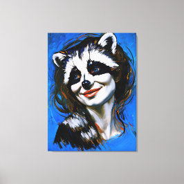 "Velka Teyani" fluisterende wasbeer Trickster Canvas Afdruk