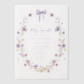 Vellum Baby Sprinking Fleur sauvage Invitation Ove (Recto)