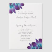 Vellum bleu Dendrobium Orchid Faire-part de mariag (Recto)