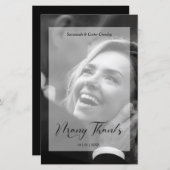 Vellum Effect Budget Wedding BW Photo Thanks  (Voorkant / Achterkant)