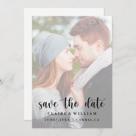 Vellum Effet photo verticale Enregistrer la carte (Devant / Derrière)