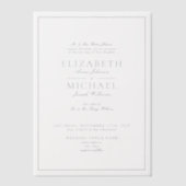 Vellum Elegant Dusty Blue Classic Script Wedding Uitnodigingen (Voorkant)