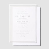 Vellum Elegant Navy Blue Classic Script Wedding Vellum Uitnodigingen (Offset)