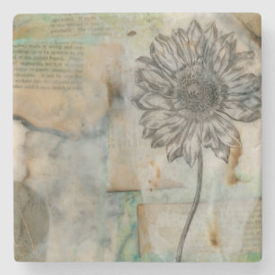 Vellum Floral I Stenen Onderzetter