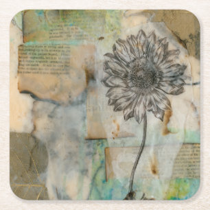 Vellum Floral I Vierkante Kartonnen Onderzetter