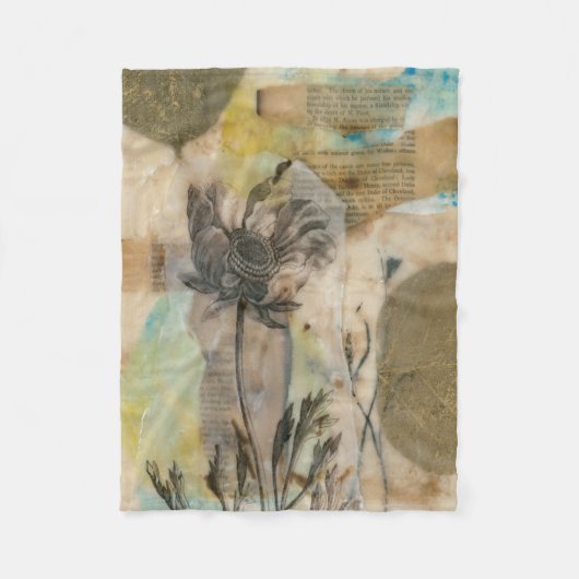 Vellum Floral II Fleece Deken (Voorkant)