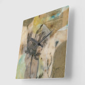 Vellum Floral II Vierkante Klok (Hoek)