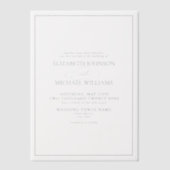 Vellum Formal Dusty Blue Classic Script Wedding Vellum Uitnodigingen (Voorkant)