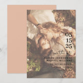 Vellum look Hand Lettered Typografie Foto Save The Date (Voorkant / Achterkant)