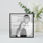 Vellum look Photo Square Wedding Invitation Kaart (Staand voorkant)