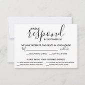 Vellum Noir Rustique Script photo mariage RSVP (Devant)