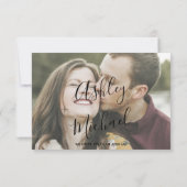 Vellum Noir Rustique Script photo mariage RSVP (Dos)