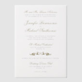 Vellum Oriental Elegance Bruiloftsgoud Navy Vellum Uitnodigingen (Voorkant)