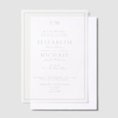 Vellum Sage Green Classic Script Monogram Huwelijk Uitnodigingen (Offset)