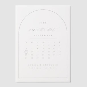 Vellum Sla de datum kalender boog foto overlay Vellum Uitnodigingen