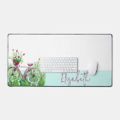 Vélo à fleurs rouges personnalisé (Clavier et souris)