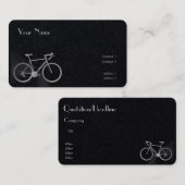 Vélo à look argent en carte de visite noir (Devant / Derrière)