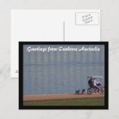 vélo au bord du lac carte postale (Devant / Derrière)