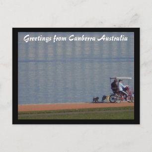 vélo au bord du lac carte postale