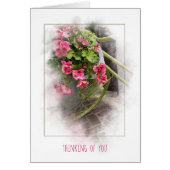 vélo avec des géraniums pensant à vous (Devant)