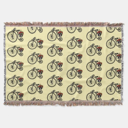 Vélo avec Fleurs Jeter la couverture (Devant)