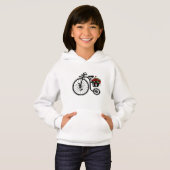 Vélo avec Fleurs Sweat - shirt à capuche (Devant entier)