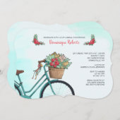 Vélo Avec Invitation Fleurs (Devant / Derrière)