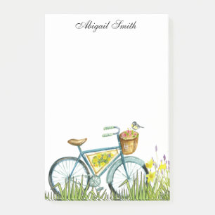 Vélo Avec Panier De Fleurs Notes Post-It