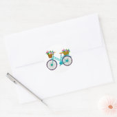 Vélo Avec Panier De Fleurs - Sticker (Enveloppe)