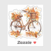 Vélo avec Sticker Citrouille et Feuille coloré (Feuille)