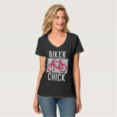 VÉLO BIKER CHICK LADIES T-SHIRTS (Devant entier)