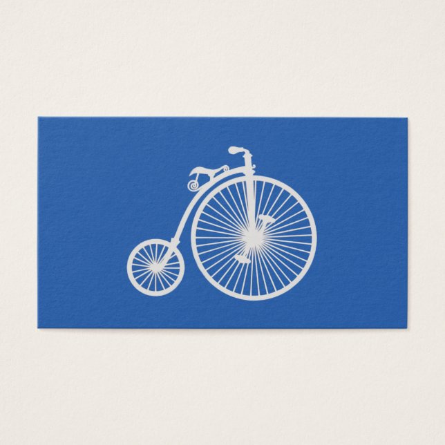 Vélo blanc vintage sur bleu (Devant)