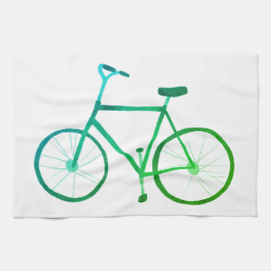 Vélo bleu vert serviette de cuisine