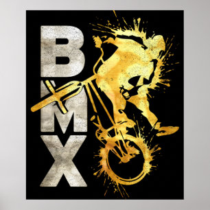 Vélo Bmx Classique   Bmx Silver Gold Poster Impri