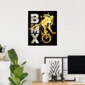 Vélo Bmx Classique | Bmx Silver Gold Poster Imprim (Bureau à domicile)