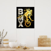 Vélo Bmx Classique | Bmx Silver Gold Poster Imprim (Cuisine)