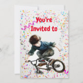 Vélo BMX Mountain Birthday Party Invitation (Devant)