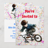 Vélo BMX Mountain Birthday Party Invitation (Devant / Derrière)