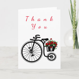 Vélo carte de remerciements avec Fleurs pour vous